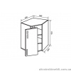 В54 Тумба угловая 58х58 Декор (Кухня Парма)