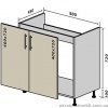 Н14 Тумба мийка 2Д 80 (Кухня Interno)