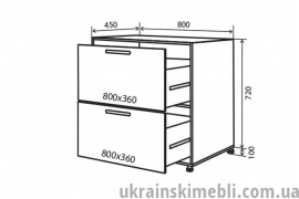 Н11 Тумба 2Ш 80 Декор (Кухня Парма)