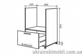 Н32 Тумба для духовки 1Ш (Кухня Кредо)