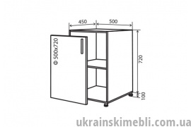 Н5 Тумба 1Д 50 Декор (Кухня Парма)