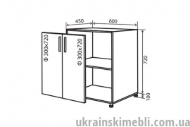 Н6 Тумба 2Д 60 Декор (Кухня Парма)