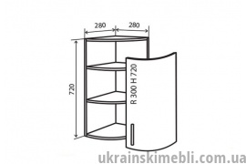 В15R+ Полиці кутові 72 (Кухня Flat)