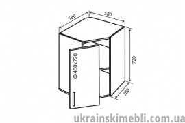В14 Тумба кутова 58х58 (Кухня Квадро)