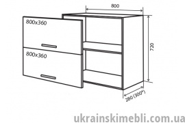 В21 Вітрина 80 (Кухня Flat)