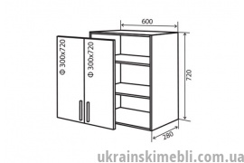 В6 Тумба 2Д 60 Вітрина (Кухня Кредо)