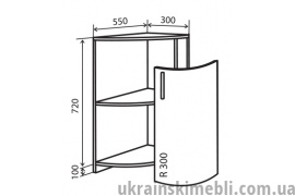 Н17+ Тумба радіусна (Кухня Мода)