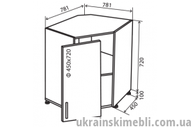 Н34 Тумба кутова 78х78 (Кухня Alta)