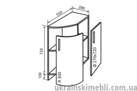 Н37+ Тумба радіусна УНІ (Кухня Мода)