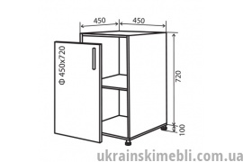 Н4 Тумба 1Д 45 (Кухня Мода)