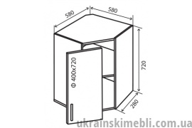 В14 Тумба кутова 58х58 (Кухня Мода)