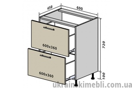 Н10 Тумба 2Ш 60 (Кухня Interno)