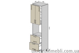 Н21 Пенал 2Д2Ш (Кухня Interno)