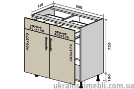 Н27 Тумба 2Ш2Д 80 (Кухня RioLine)