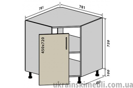 Н34 Мийка кутова 78х78 (Кухня RioLine)