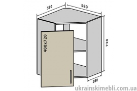 В14 Тумба кутова 1Д (Кухня RioLine)