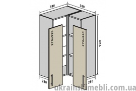 В58 Тумба кутова 58 (Кухня Interno)