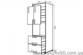 Н21 Пенал 2Д 2Ш 60 (Кухня Максіма)